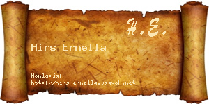 Hirs Ernella névjegykártya